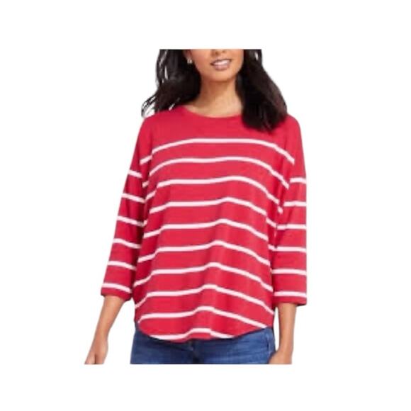 Vineyard Vines Striped Deluxe Tee Red and White Stripe Long Sleeve T-Shirt Small - Picture 1 of 6